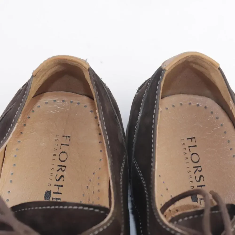 Florsheim Mens Doon Oxfords Size‎ 9.5 M Brown Suede Plain Toe Dress Shoe Comfort
